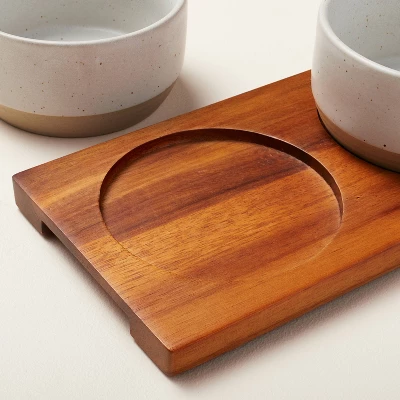 Wood Paddle With 4 Speckled Stoneware Bowls - Hearth & Hand™ With Magnolia 5 Wood Paddle With 4 Speckled Stoneware Bowls - Hearth & Hand™ With Magnolia - Image 3