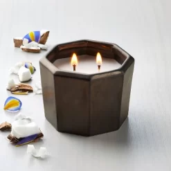 Octagonal Ceramic Cashmere & Suede Fall Jar Candle Metallic Bronze - Hearth & Hand™ With Magnolia