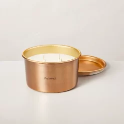 Lidded Metal Pampas 4-Wick Jar Candle Brass Finish 20oz - Hearth & Hand™ With Magnolia 5 Lidded Metal Pampas 4-Wick Jar Candle Brass Finish 20oz - Hearth & Hand™ With Magnolia -Home Decor Store GUEST 09887fd4 1456 4d13 9332 dbf370af2720