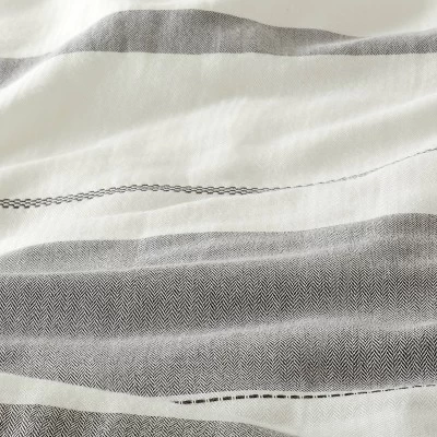 Herringbone Stripe Comforter & Sham Set Sour Cream/Railroad Gray 3 Herringbone Stripe Comforter & Sham Set Sour Cream/Railroad Gray