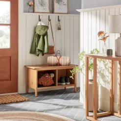 Engineered Stripes Woven Stadium Blanket Terracotta Brown - Hearth & Handâ„¢ With Magnolia