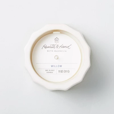 Wide Fluted Speckled Ceramic Willow Jar Candle Tonal Cream 11oz - Hearth & Hand™ With Magnolia 4 Wide Fluted Speckled Ceramic Willow Jar Candle Tonal Cream 11oz - Hearth & Hand™ With Magnolia - Image 2