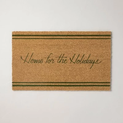 Home For The Holidays Coir Christmas Doormat Tan/Evergreen - Hearth & Hand™ With Magnolia 5 Home For The Holidays Coir Christmas Doormat Tan/Evergreen - Hearth & Hand™ With Magnolia - Image 3