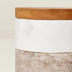 3pc Marble Stacking Salt & Pepper Cellar White/Warm Gray - Hearth & Hand™ With Magnolia -Home Decor Store GUEST 1511b512 a04d 4638 8b56 b59f269aa4b2