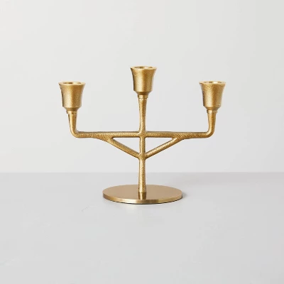 Antiqued Metal Taper Candelabra Brass Finish - Hearth & Hand™ With Magnolia 5 Antiqued Metal Taper Candelabra Brass Finish - Hearth & Hand™ With Magnolia - Image 3