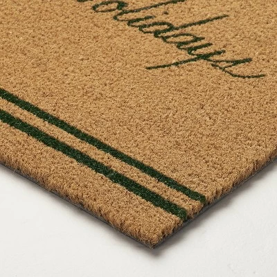 Home For The Holidays Coir Christmas Doormat Tan/Evergreen - Hearth & Hand™ With Magnolia 4 Home For The Holidays Coir Christmas Doormat Tan/Evergreen - Hearth & Hand™ With Magnolia - Image 2