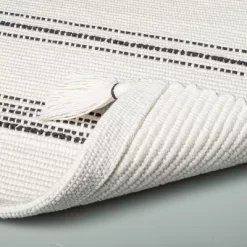 Tonal Stripes Bath Rug Sour Cream/Railroad Gray - Hearth & Hand™ With Magnolia -Home Decor Store GUEST 2f18d171 85d9 4317 8172 0e2d70fef955