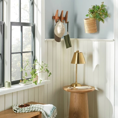 Wood & Brass Hook Rail - Hearth & Hand™ With Magnolia 3 Wood & Brass Hook Rail - Hearth & Hand™ With Magnolia