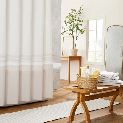 Color Block Striped Woven Shower Curtain - Hearth & Hand™ With Magnolia 4 Color Block Striped Woven Shower Curtain - Hearth & Hand™ With Magnolia - Image 2