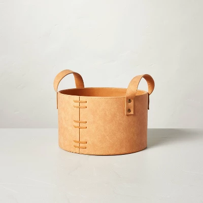 Faux Leather Storage Bin Camel Brown - Hearth & Hand™ With Magnolia 6 Faux Leather Storage Bin Camel Brown - Hearth & Hand™ With Magnolia - Image 4