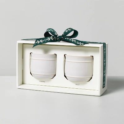 2pk Barrel Ceramic Candle Gift Set - Salt/Canvas 4oz - Hearth & Hand™ With Magnolia 4 2pk Barrel Ceramic Candle Gift Set - Salt/Canvas 4oz - Hearth & Hand™ With Magnolia - Image 2