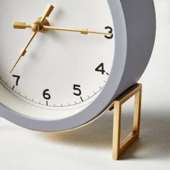 Round Decorative Tabletop Clock - Gray/Brass - Hearth & Hand™ With Magnolia 7 Round Decorative Tabletop Clock - Gray/Brass - Hearth & Hand™ With Magnolia -Home Decor Store GUEST 4ba99be4 ddf9 4ffe bc0a 2bd14c6dcd79