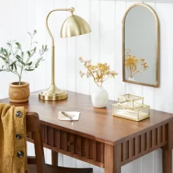 Arched 8" X 16" Metal Frame Wall Mirror Brass Finish - Hearth & Hand™ With Magnolia