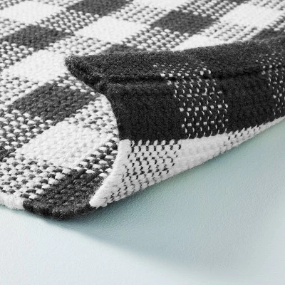 Textured Gingham Indoor/Outdoor Woven Area Rug Dark Gray/Cream - Hearth & Hand™ With Magnolia 5 Textured Gingham Indoor/Outdoor Woven Area Rug Dark Gray/Cream - Hearth & Hand™ With Magnolia - Image 3