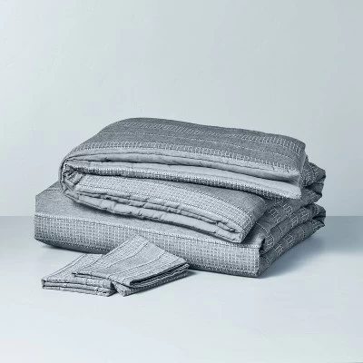 3pc Pickstich Stripe Comforter Bedding Set - Hearth & Hand™ With Magnolia 4 3pc Pickstich Stripe Comforter Bedding Set - Hearth & Hand™ With Magnolia - Image 2