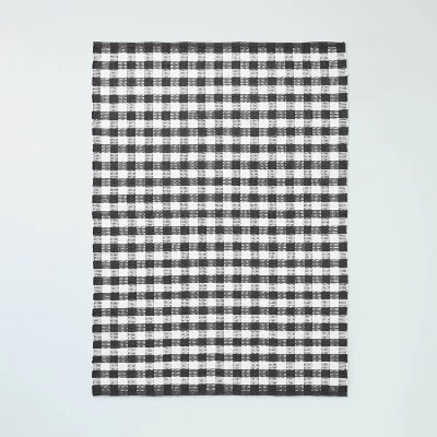 Textured Gingham Indoor/Outdoor Woven Area Rug Dark Gray/Cream - Hearth & Hand™ With Magnolia 7 Textured Gingham Indoor/Outdoor Woven Area Rug Dark Gray/Cream - Hearth & Hand™ With Magnolia - Image 5