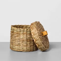 Woven Bath Storage Canister Beige - Hearth & Handâ„¢ With Magnolia