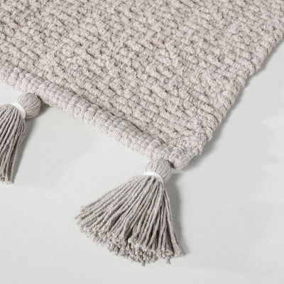 20" X 32" Solid Tassels Bath Rug Gray - Hearth & Hand™ With Magnolia 4 20" X 32" Solid Tassels Bath Rug Gray - Hearth & Hand™ With Magnolia - Image 2