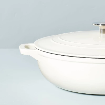 5.3qt Enameled Cast Iron Braiser Sour Cream - Hearth & Hand™ With Magnolia 5 5.3qt Enameled Cast Iron Braiser Sour Cream - Hearth & Hand™ With Magnolia - Image 3