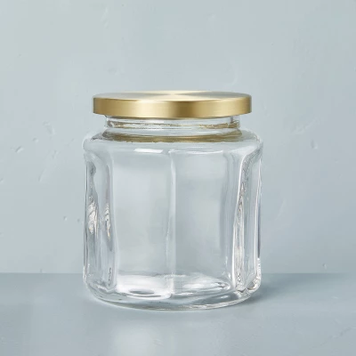Sculpted Glass Canister Clear/Brass - Hearth & Hand™ With Magnolia 7 Sculpted Glass Canister Clear/Brass - Hearth & Hand™ With Magnolia - Image 5