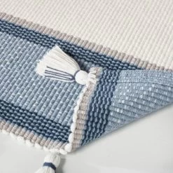 20" X 32" Color Block Stripe Tassels Bath Rug Faded Blue/White - Hearth & Hand™ With Magnolia 7 20" X 32" Color Block Stripe Tassels Bath Rug Faded Blue/White - Hearth & Hand™ With Magnolia -Home Decor Store GUEST 965eb334 1e31 467e 9a9f 35ffecd97d72