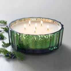 Mercury Glass Cypress & Pine Jar Christmas Candle Green 32oz - Hearth & Hand™ With Magnolia