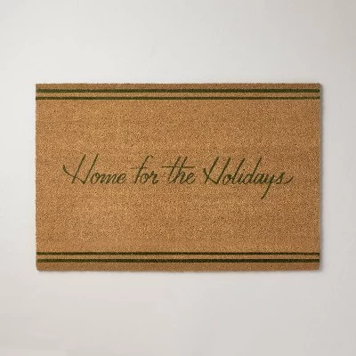 Home For The Holidays Coir Christmas Doormat Tan/Evergreen - Hearth & Hand™ With Magnolia 6 Home For The Holidays Coir Christmas Doormat Tan/Evergreen - Hearth & Hand™ With Magnolia - Image 4