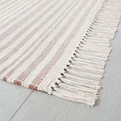 Stripe With Fringe Area Rug - Hearth & Hand With Magnolia 3 Stripe With Fringe Area Rug - Hearth & Hand With Magnolia