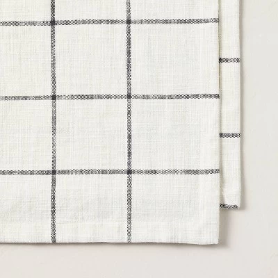 20"x90" Grid Lines Woven Table Runner Cream/Gray - Hearth & Hand™ With Magnolia 4 20"x90" Grid Lines Woven Table Runner Cream/Gray - Hearth & Hand™ With Magnolia - Image 2