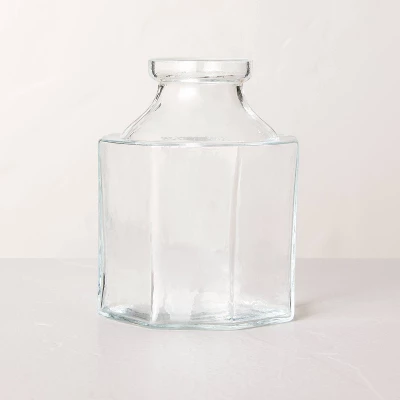 Octagonal Clear Glass Bottle Vase - Hearth & Hand™ With Magnolia 6 Octagonal Clear Glass Bottle Vase - Hearth & Hand™ With Magnolia - Image 4