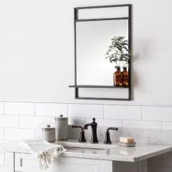 Bath Mirror With Shelf Black - Hearth & Hand™ With Magnolia