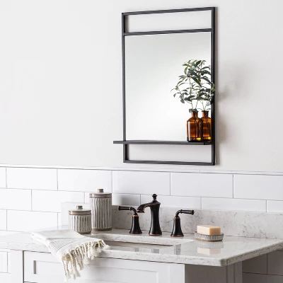 Bath Mirror With Shelf Black - Hearth & Hand™ With Magnolia 3 Bath Mirror With Shelf Black - Hearth & Hand™ With Magnolia