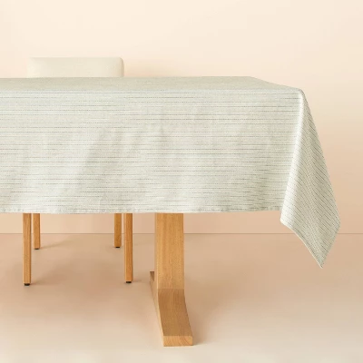 Textured Stripe Rectangular Woven Tablecloth Sage Green - Hearth & Hand™ With Magnolia 5 Textured Stripe Rectangular Woven Tablecloth Sage Green - Hearth & Hand™ With Magnolia - Image 3