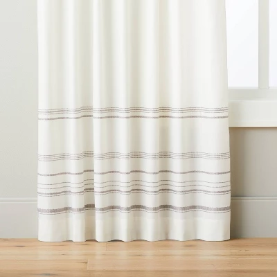 Engineered Hem Stripes Curtain Panel Cream/Gray - Hearth & Hand™ With Magnolia 5 Engineered Hem Stripes Curtain Panel Cream/Gray - Hearth & Hand™ With Magnolia - Image 4