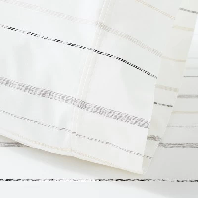 2pk Standard Cotton Percale Multistripe Pillowcase Set Gray/Neutrals - Hearth & Hand™ With Magnolia 4 2pk Standard Cotton Percale Multistripe Pillowcase Set Gray/Neutrals - Hearth & Hand™ With Magnolia - Image 2