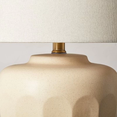 Faceted Ceramic Table Lamp Taupe/Cream (Includes LED Light Bulb) - Hearth & Hand™ With Magnolia 5 Faceted Ceramic Table Lamp Taupe/Cream (Includes LED Light Bulb) - Hearth & Hand™ With Magnolia - Image 3