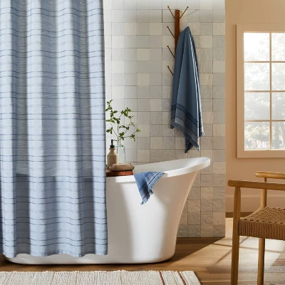 Tonal Stripe Woven Shower Curtain - Hearth & Hand™ With Magnolia 4 Tonal Stripe Woven Shower Curtain - Hearth & Hand™ With Magnolia - Image 2