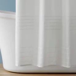 Boucle Stripe Shower Curtain Sour Cream - Hearth & Hand™ With Magnolia