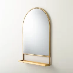 Arched Metal Frame Mirror With Shelf Brass Finish - Hearth & Hand™ With Magnolia -Home Decor Store GUEST e513cd2c 3ae5 45e0 b4ea 1a55cb71249e