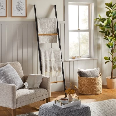6' Wood & Steel Blanket Ladder Black/Natural - Hearth & Hand™ With Magnolia 2 6' Wood & Steel Blanket Ladder Black/Natural - Hearth & Hand™ With Magnolia
